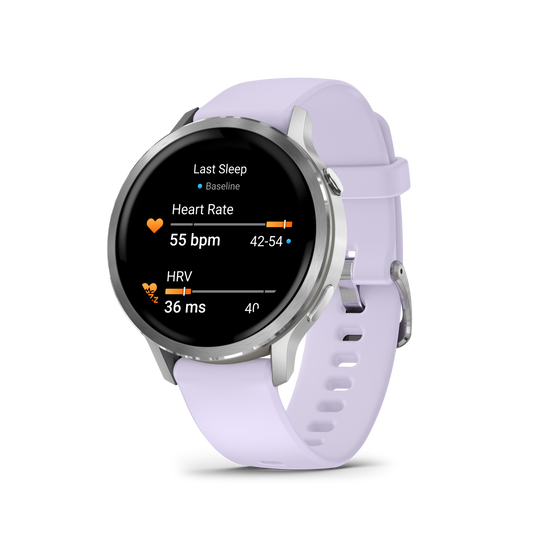 Garmin Venu 4 41mm Silver with Periwinkle Silicone Band