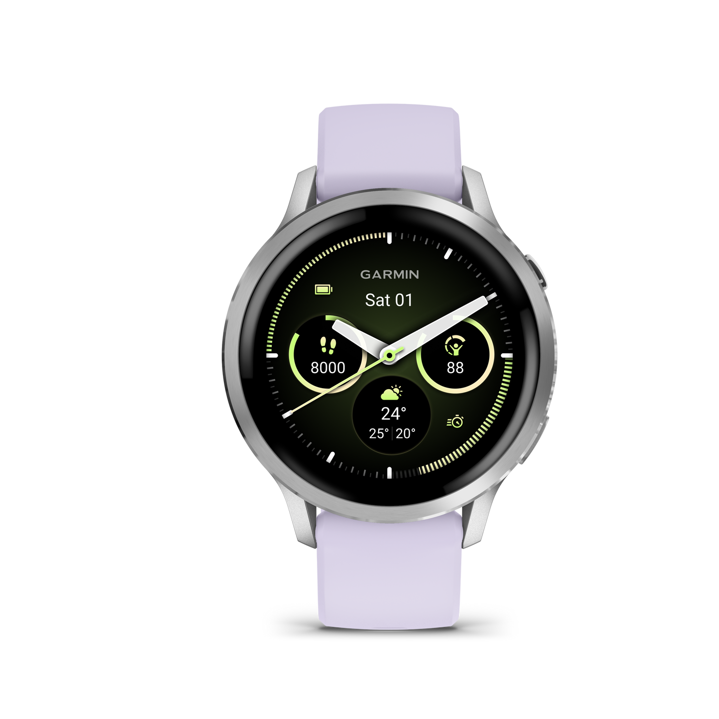 Garmin Venu 4 41mm Silver with Periwinkle Silicone Band