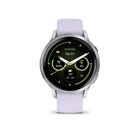Garmin Venu 4 41mm Silver with Periwinkle Silicone Band