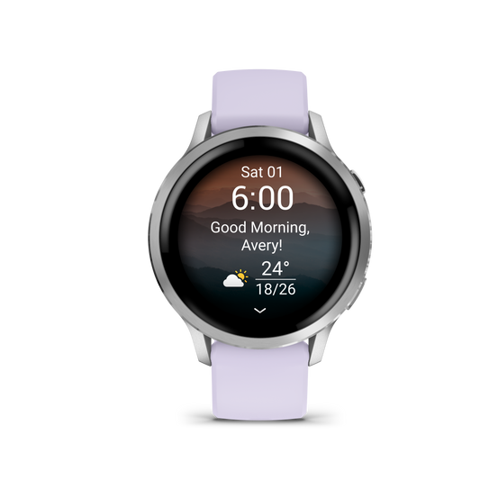 Garmin Venu 4 41mm Silver with Periwinkle Silicone Band