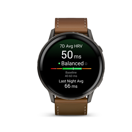 Garmin Venu 4 45mm Slate with Black Silicone Band and Brown Leather Band