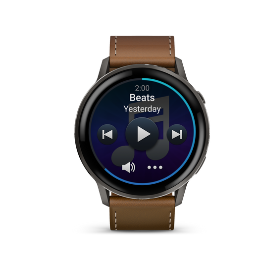 Garmin Venu 4 45mm Slate with Black Silicone Band and Brown Leather Band