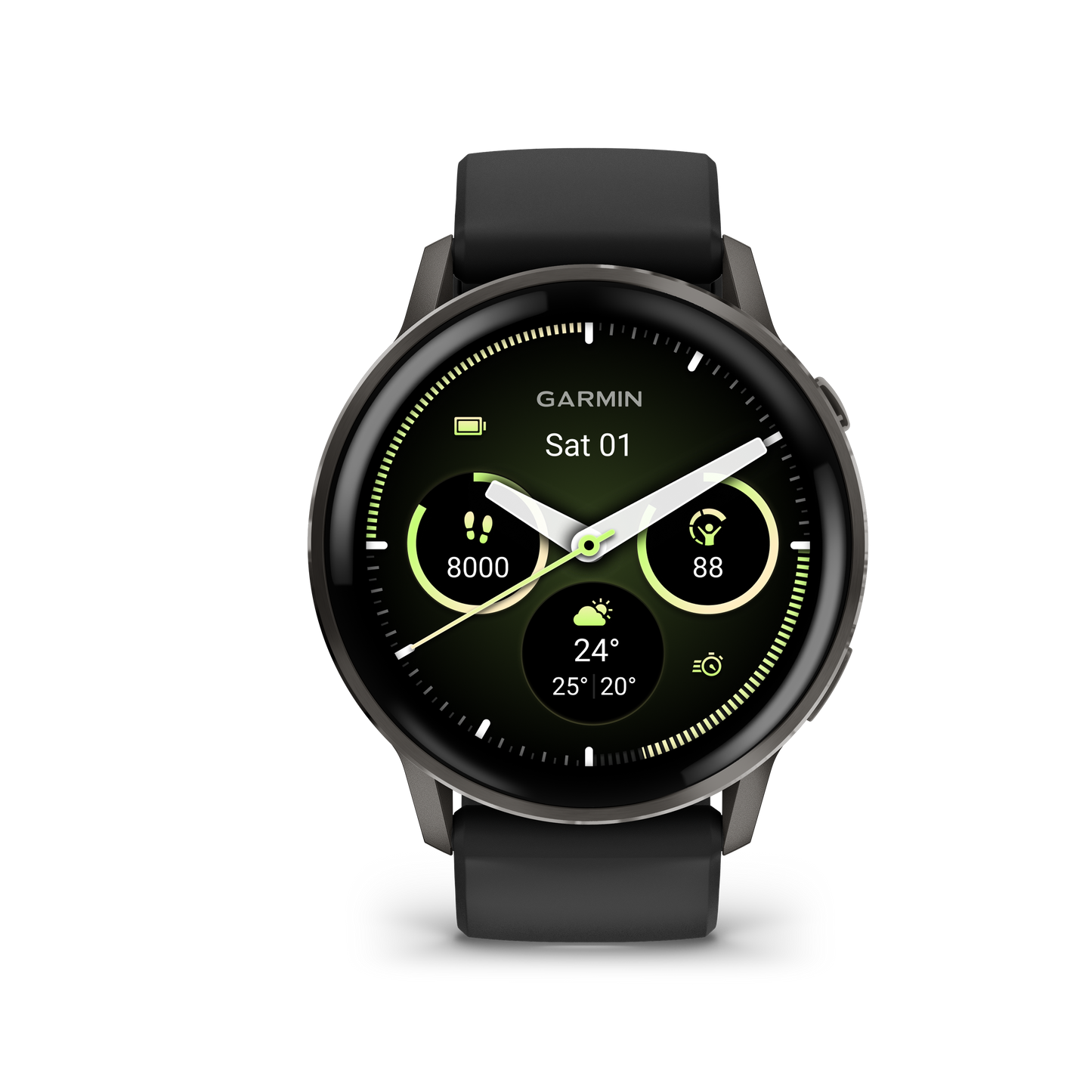 Garmin Venu 4 45mm Slate with Black Silicone Band