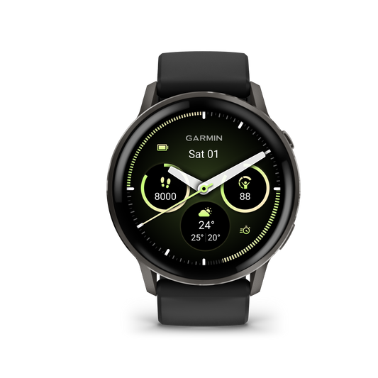 Garmin Venu 4 45mm Slate with Black Silicone Band
