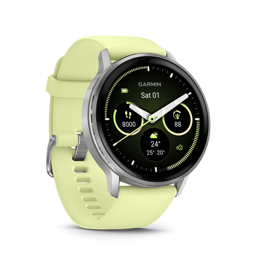 Garmin Venu 4 45mm Silver with Citron Silicone Band