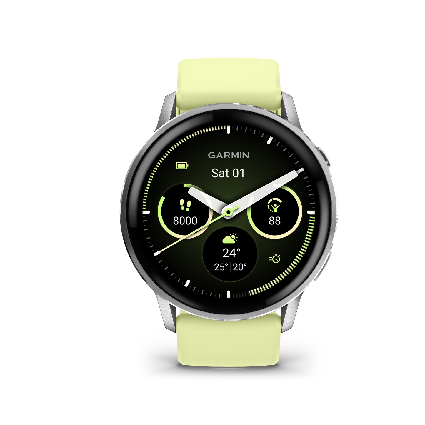 Garmin Venu 4 45mm Silver with Citron Silicone Band