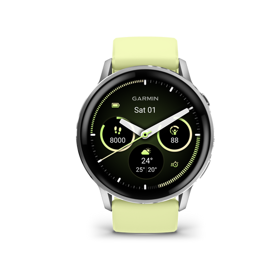 Garmin Venu 4 45mm Silver with Citron Silicone Band