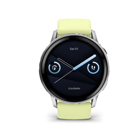 Garmin Venu 4 45mm Silver with Citron Silicone Band