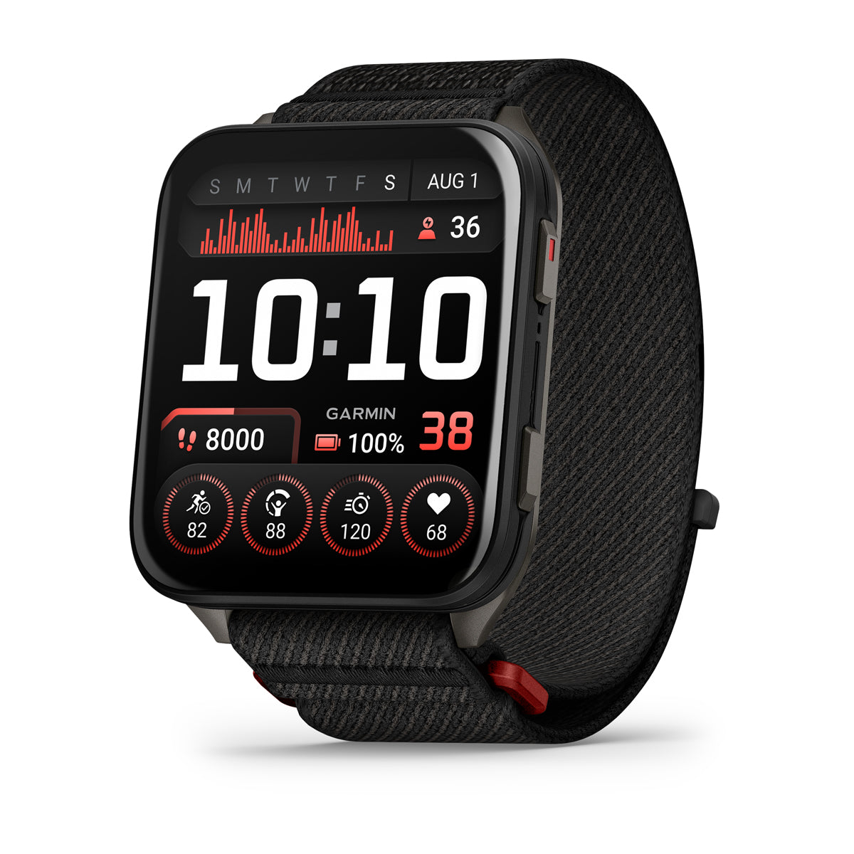 Garmin Venu X1 Black with Slate Titanium Caseback and Black ComfortFit Nylon Band