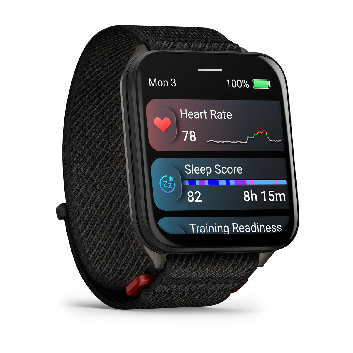 Garmin Venu X1 Black with Slate Titanium Caseback and Black ComfortFit Nylon Band