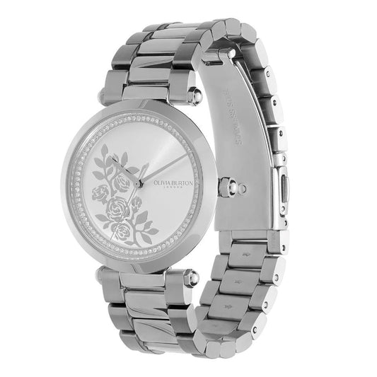 Silver Signature Floral Ladies Watch