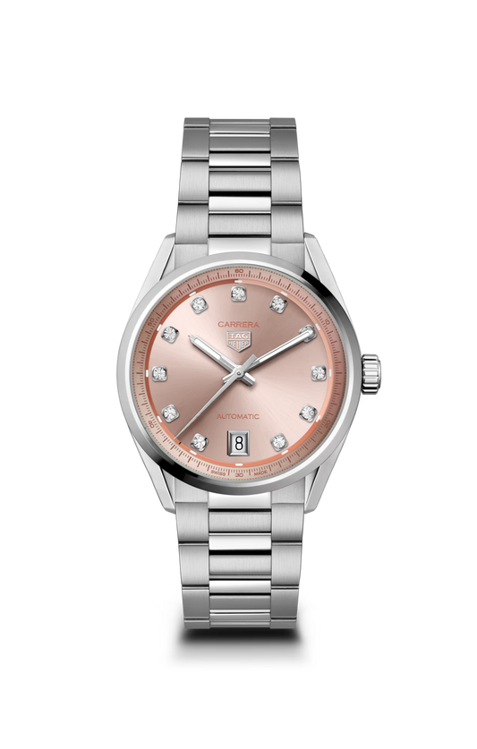 Ladies Carrera Date 36mm Diamond Automatic Watch