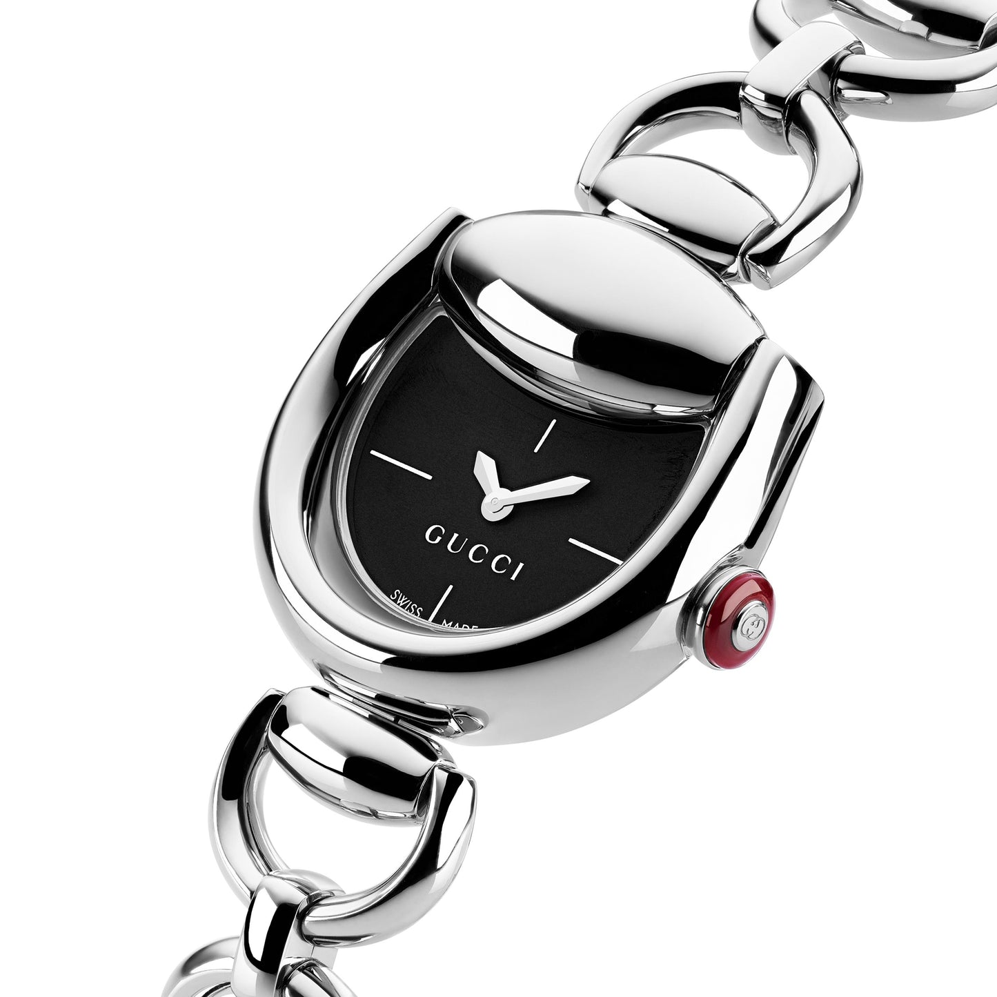 GUCCI Horsebit Stainless Steel Chain Bracelet Quartz Watch