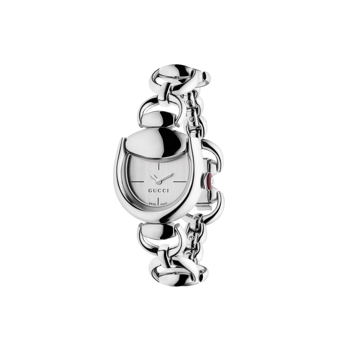 GUCCI Horsebit Silver Stainless Steel Chain Bracelet Quartz Watch