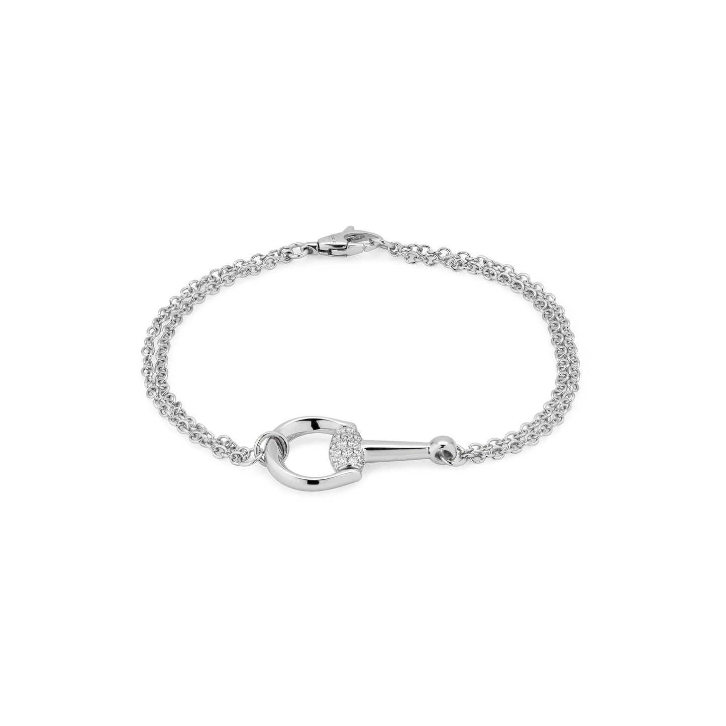 GUCCI 18ct White Gold Horsebit Bracelet