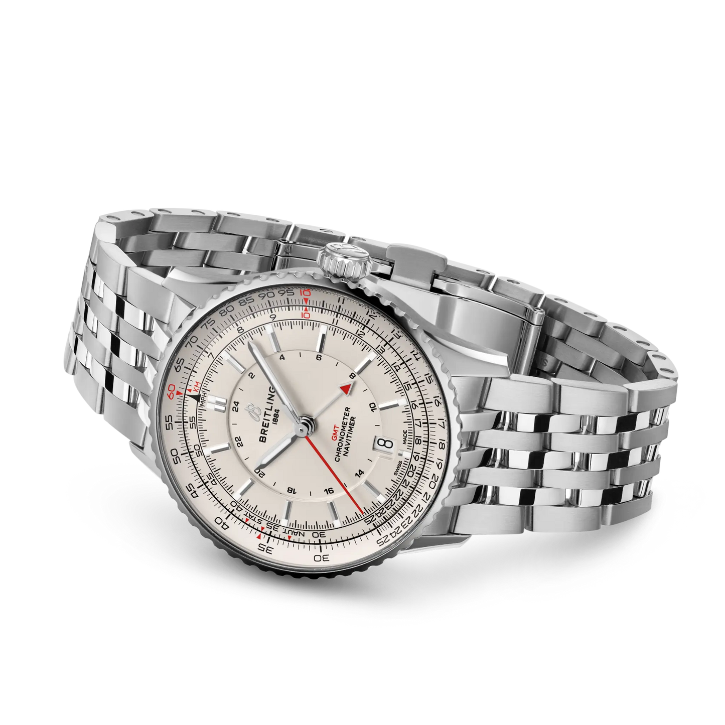 NAVITIMER AUTOMATIC GMT 41 | 41mm Steel Case White Dial