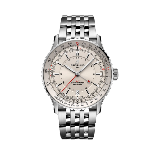 NAVITIMER AUTOMATIC GMT 41 | 41mm Steel Case White Dial