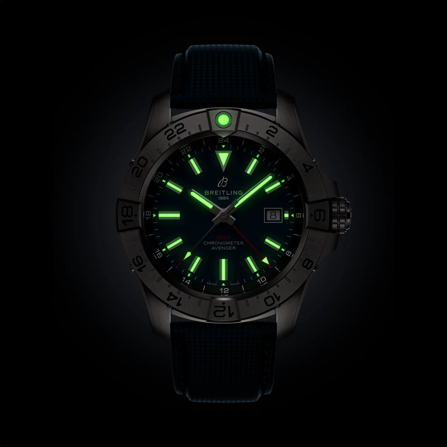 AVENGER AUTOMATIC GMT 44 | 44mm Steel Case Leather Strap