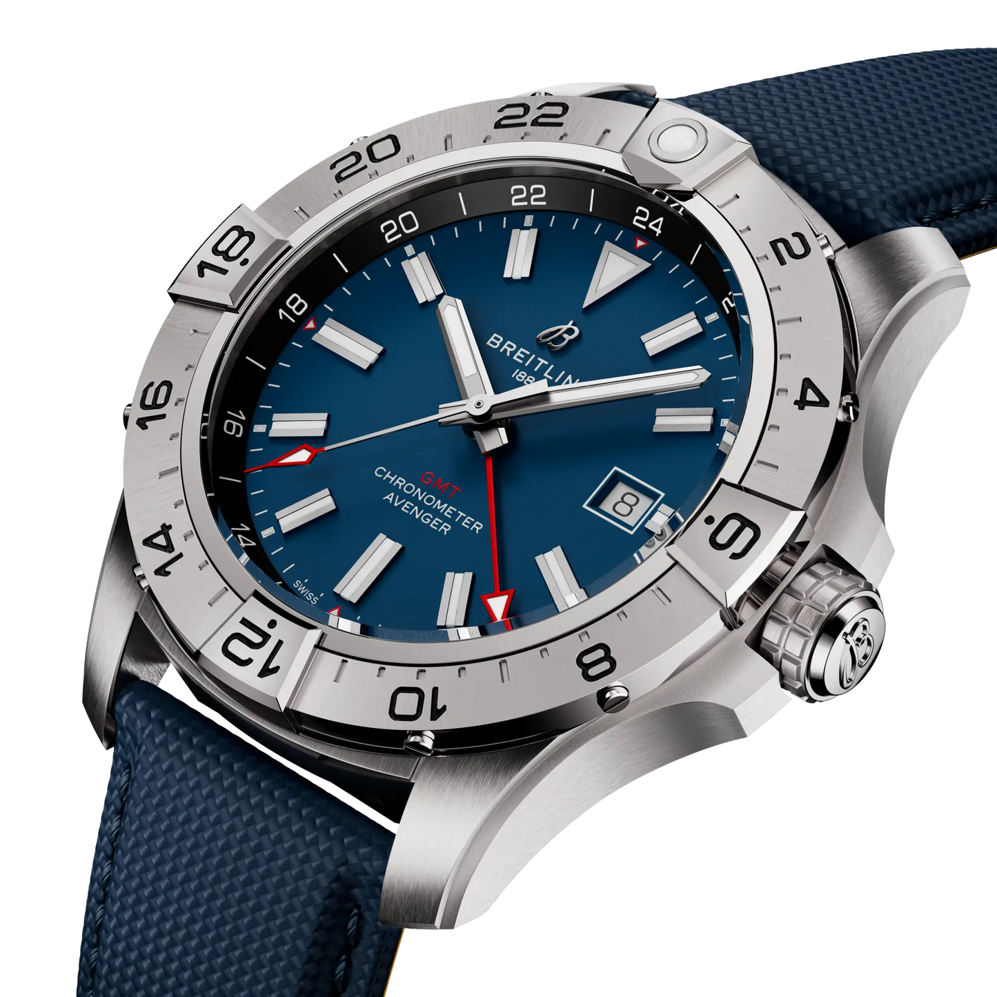 AVENGER AUTOMATIC GMT 44 | 44mm Steel Case Leather Strap
