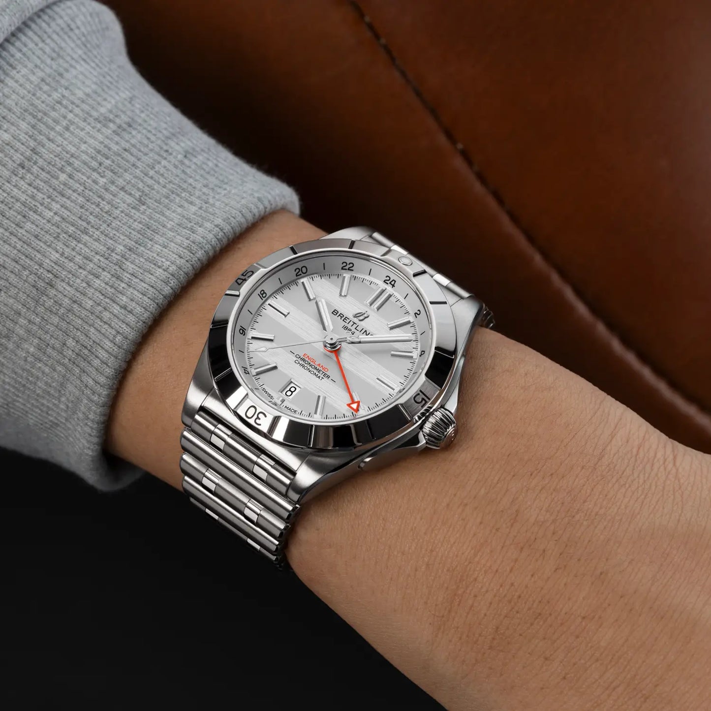 Chronomat Automatic GMT 40 Six Nations England | 40mm Steel Case White Dial