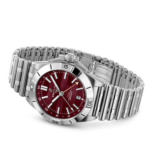 Chronomat Automatic GMT 40 Six Nations Wales | 40mm Steel Case Burgundy Dial