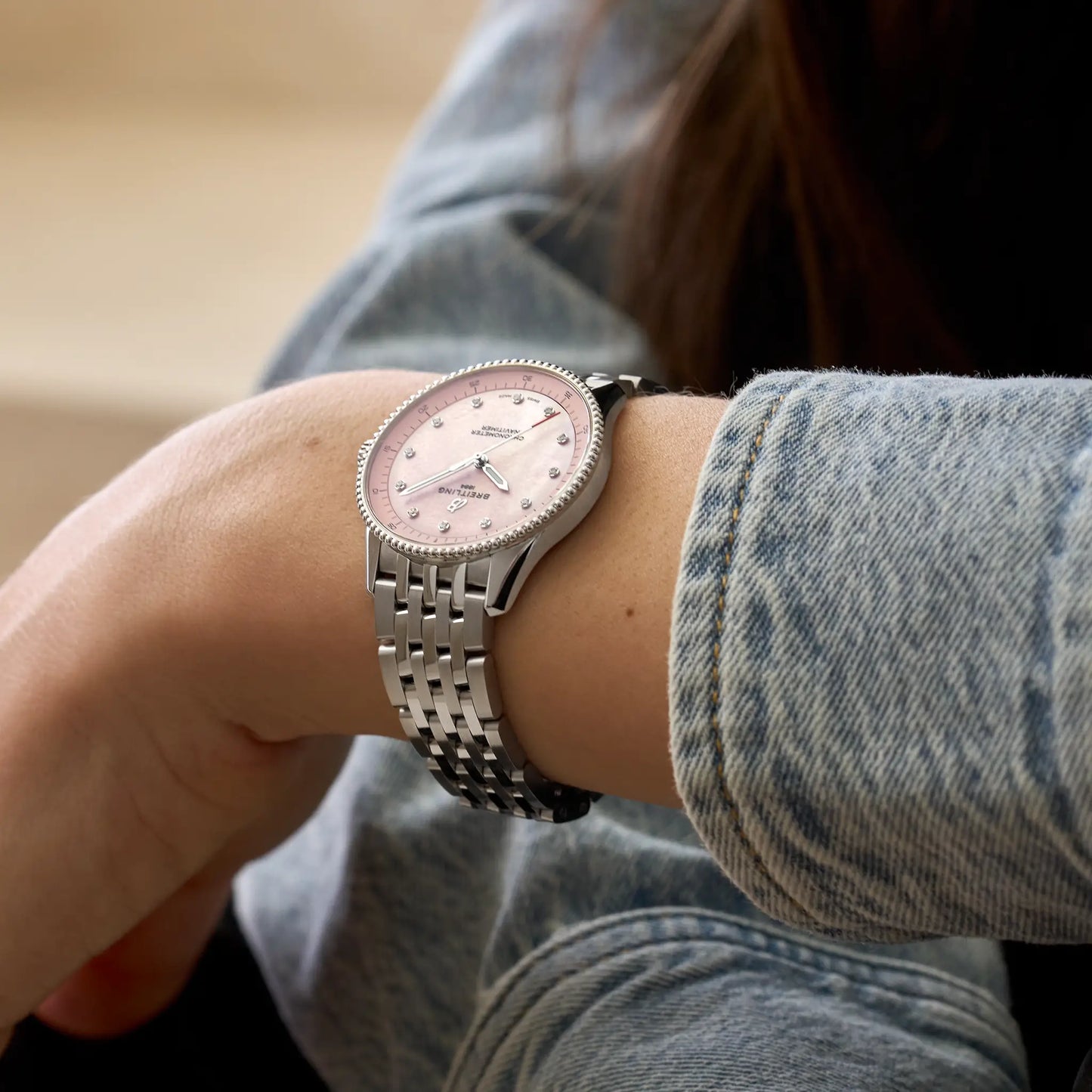 NAVITIMER 32 | Steel Case Pearl & Diamond Dot Dial