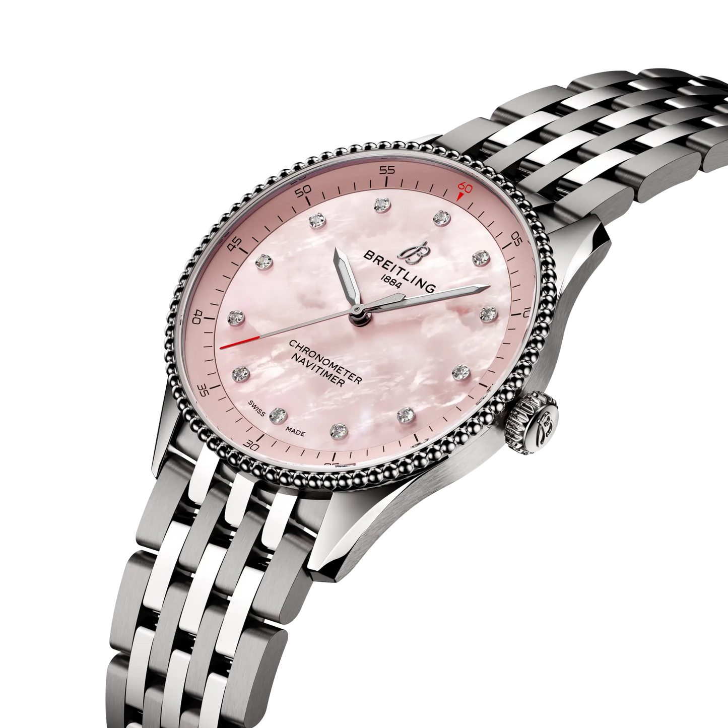 NAVITIMER 32 | Steel Case Pearl & Diamond Dot Dial