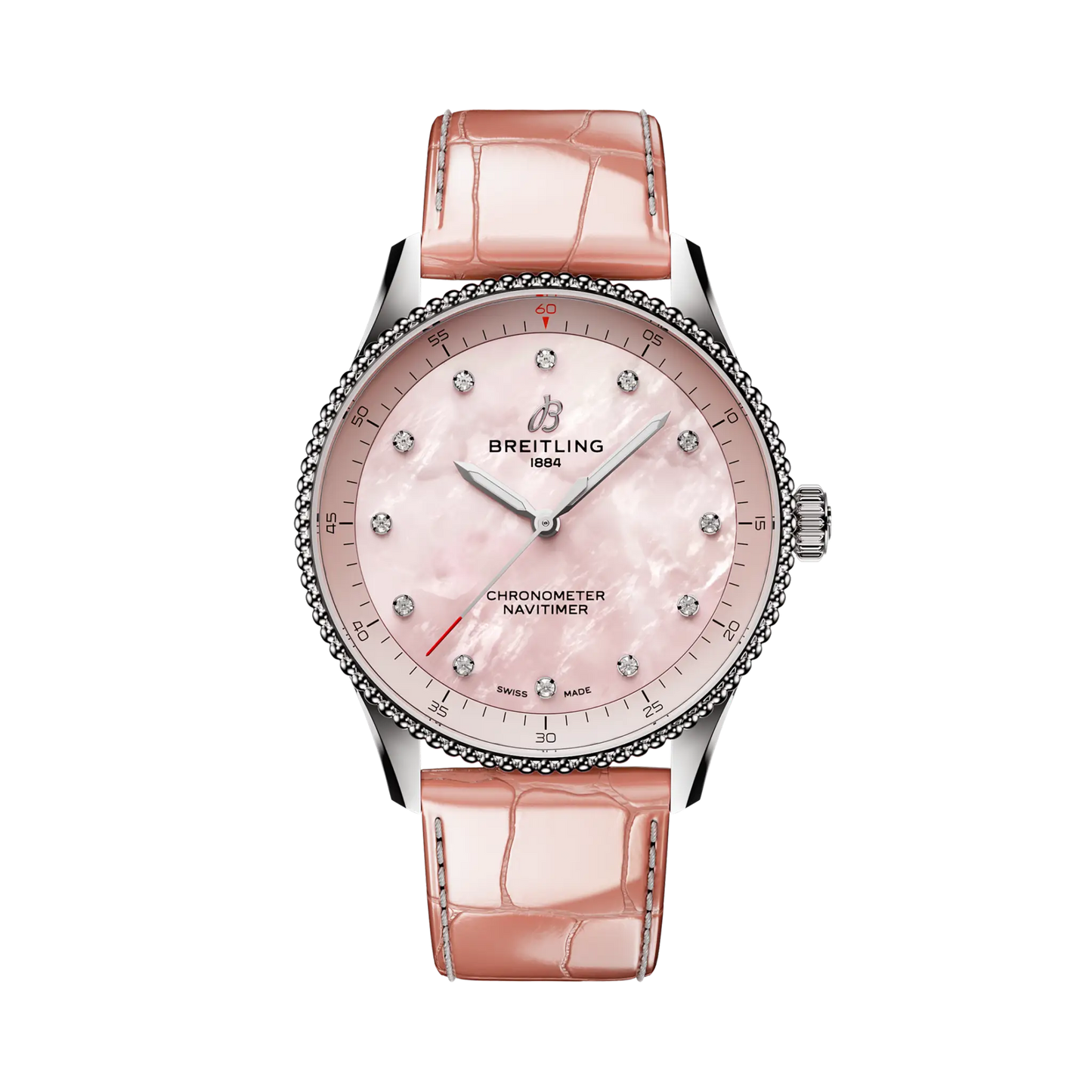 NAVITIMER 32 | 32mm Steel Case Pink Pearl & Diamond Dot Dial