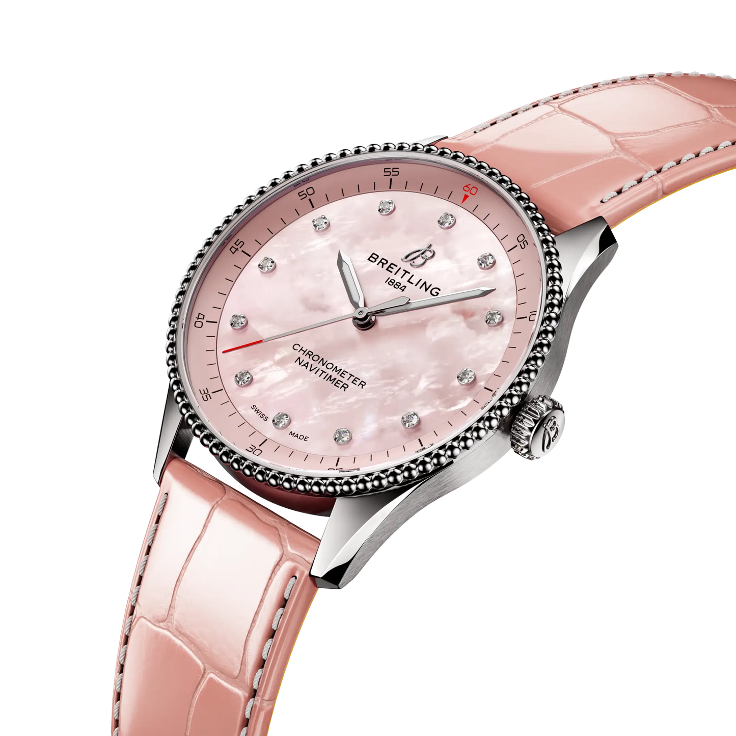 NAVITIMER 32 | 32mm Steel Case Pink Pearl & Diamond Dot Dial