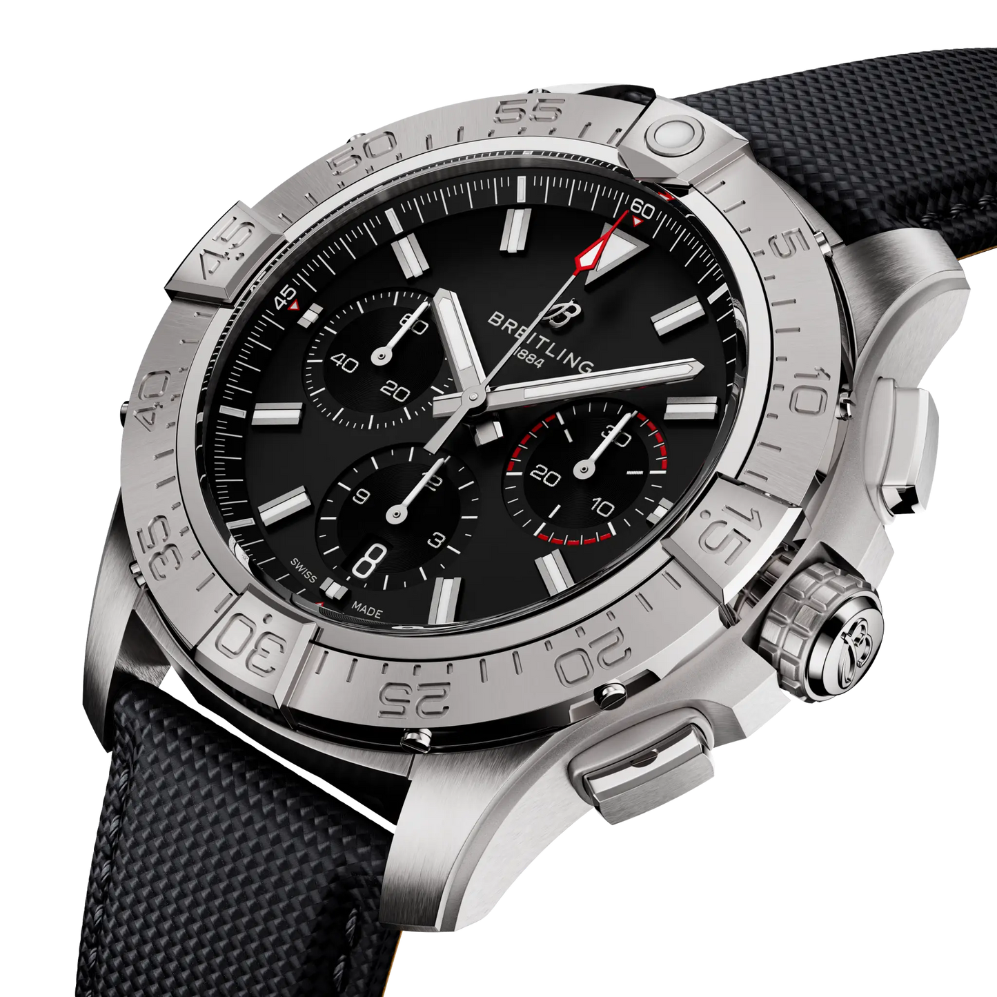 AVENGER B01 CHRONOGRAPH 44 | 44mm Steel Case Leather Strap