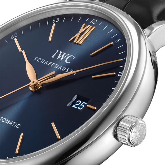 Portofino 40mm Leather Strap Watch