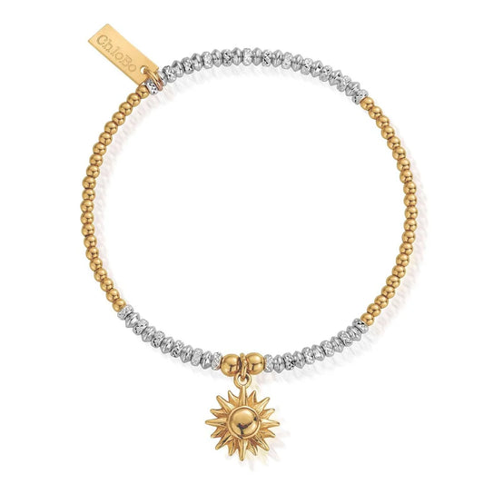 Cute Sparkle Sunflower Bracelet Gold Plated