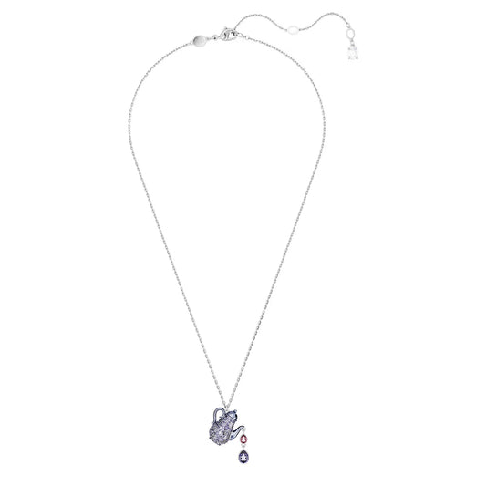 Alice in Wonderland pendant, Teapot, Purple, Rhod