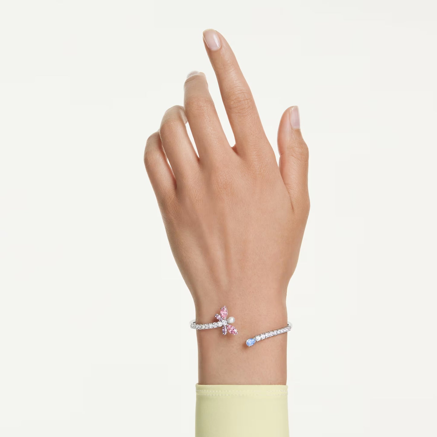 Ariana Grande x Swarovski bangle, Mixed cuts, Dragonfly, Multicolored, Rhodium plated