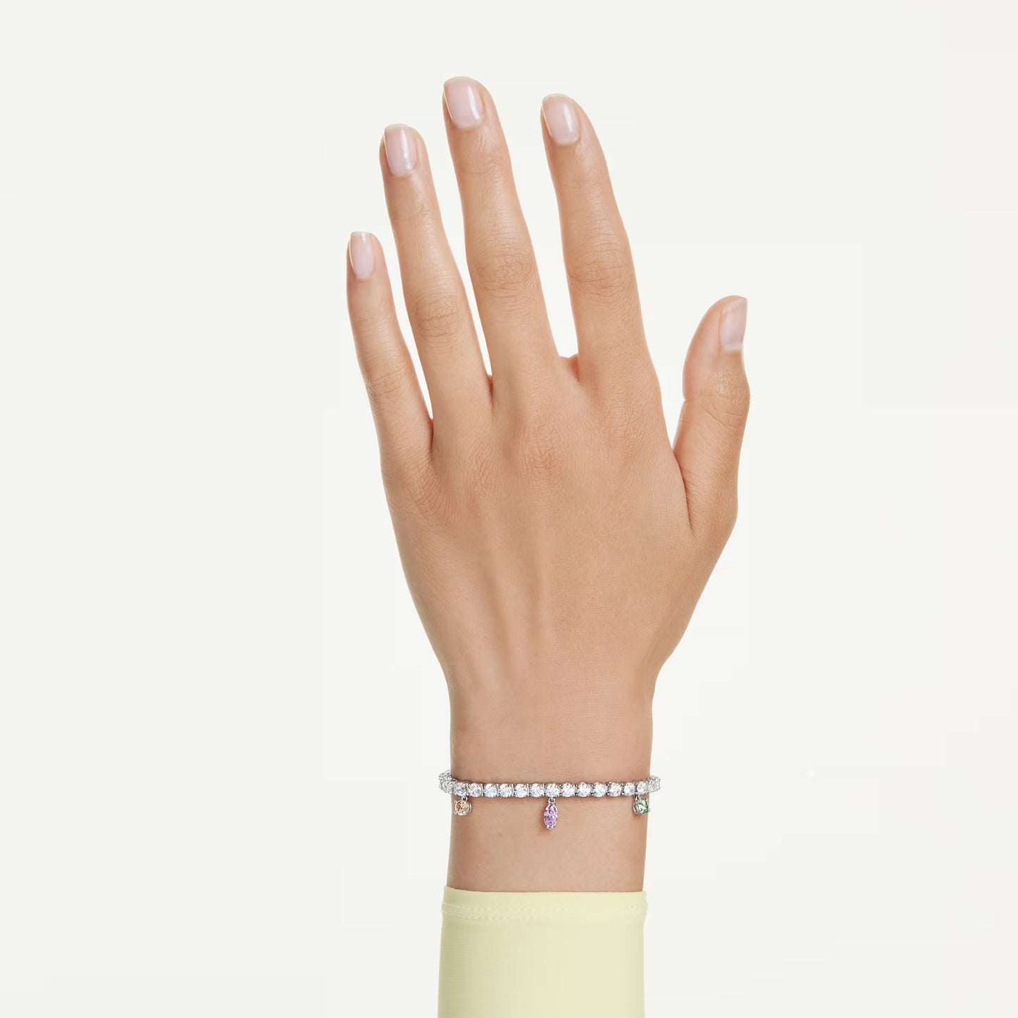 Ariana Grande x Swarovski Tennis bracelet, Mixed cuts, Multicolored, Rhodium plated