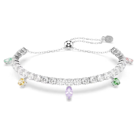 Ariana Grande x Swarovski Tennis bracelet, Mixed cuts, Multicolored, Rhodium plated