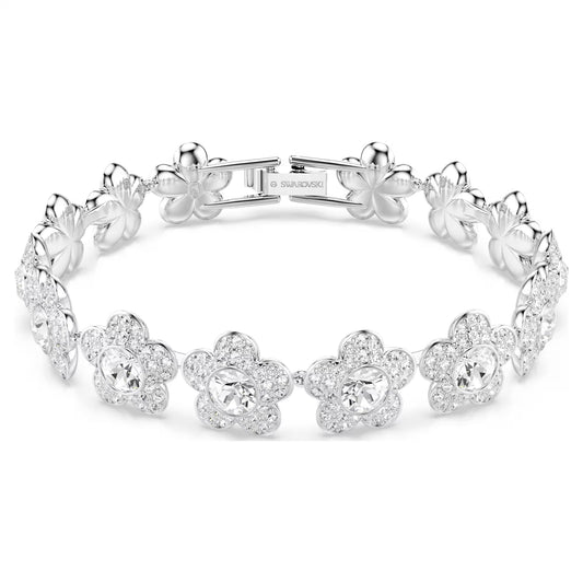 Ariana Grande x Swarovski bracelet, Round cut, Flower, White, Rhodium plated