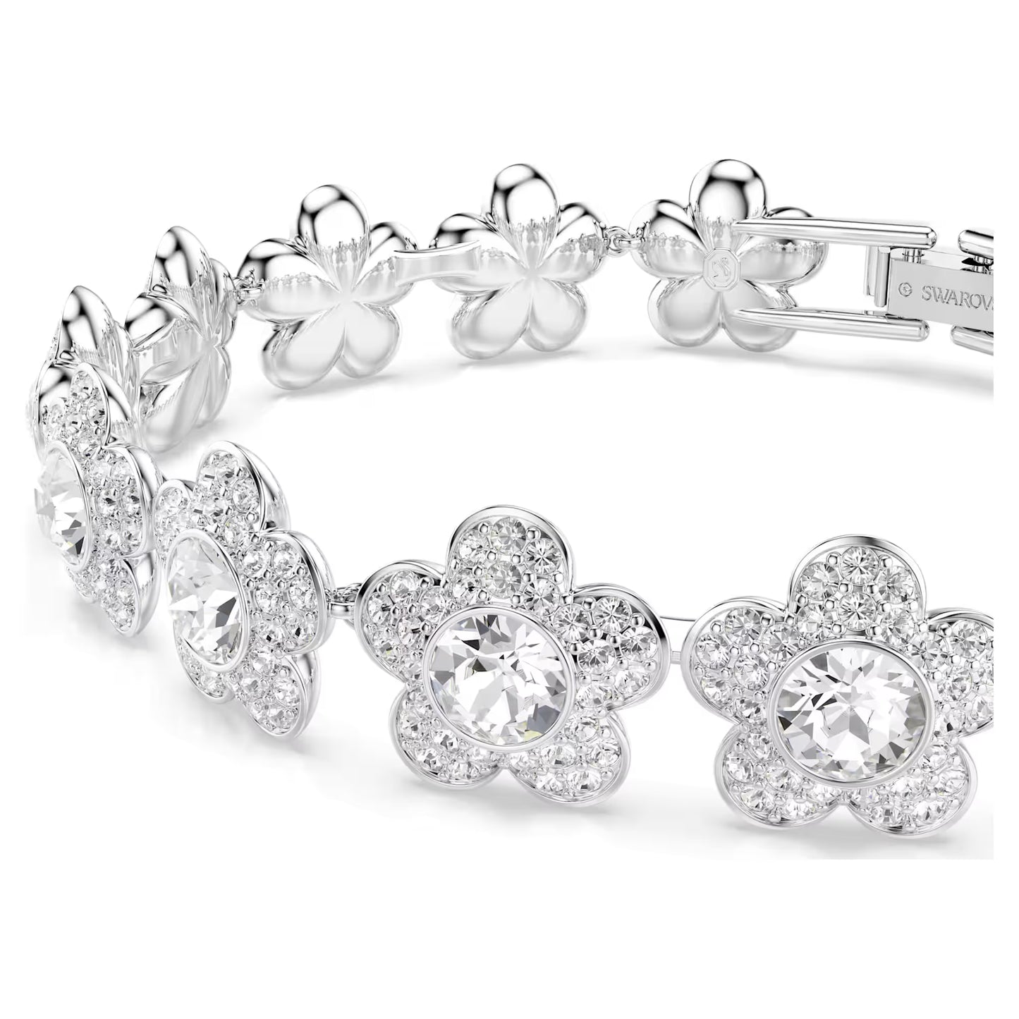 Ariana Grande x Swarovski bracelet, Round cut, Flower, White, Rhodium plated