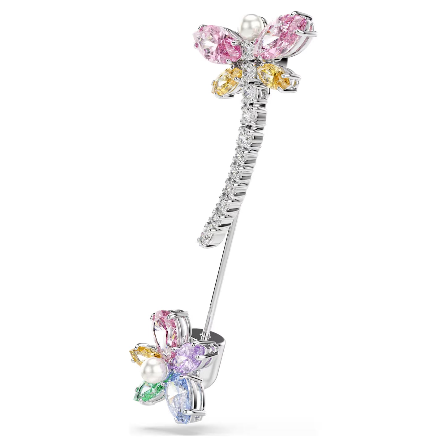 Ariana Grande x Swarovski brooch, Mixed cuts, Dragonfly, Multicoloured, Rhodium plated