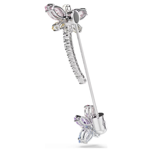 Ariana Grande x Swarovski brooch, Mixed cuts, Dragonfly, Multicoloured, Rhodium plated