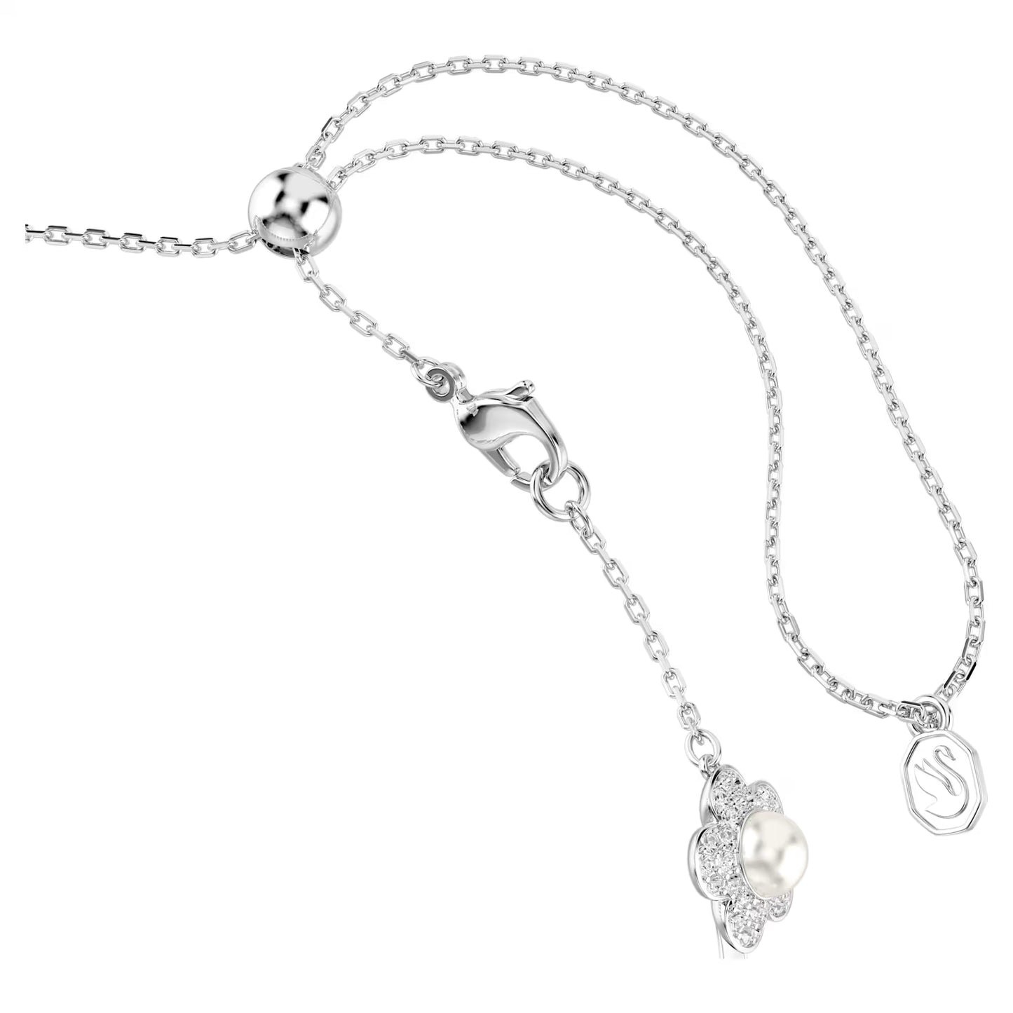 Ariana Grande x Swarovski choker, Crystal pearl, Round cut, White, Rhodium plated