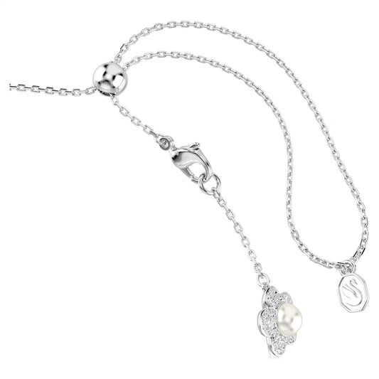 Ariana Grande x Swarovski choker, Crystal pearl, Round cut, White, Rhodium plated