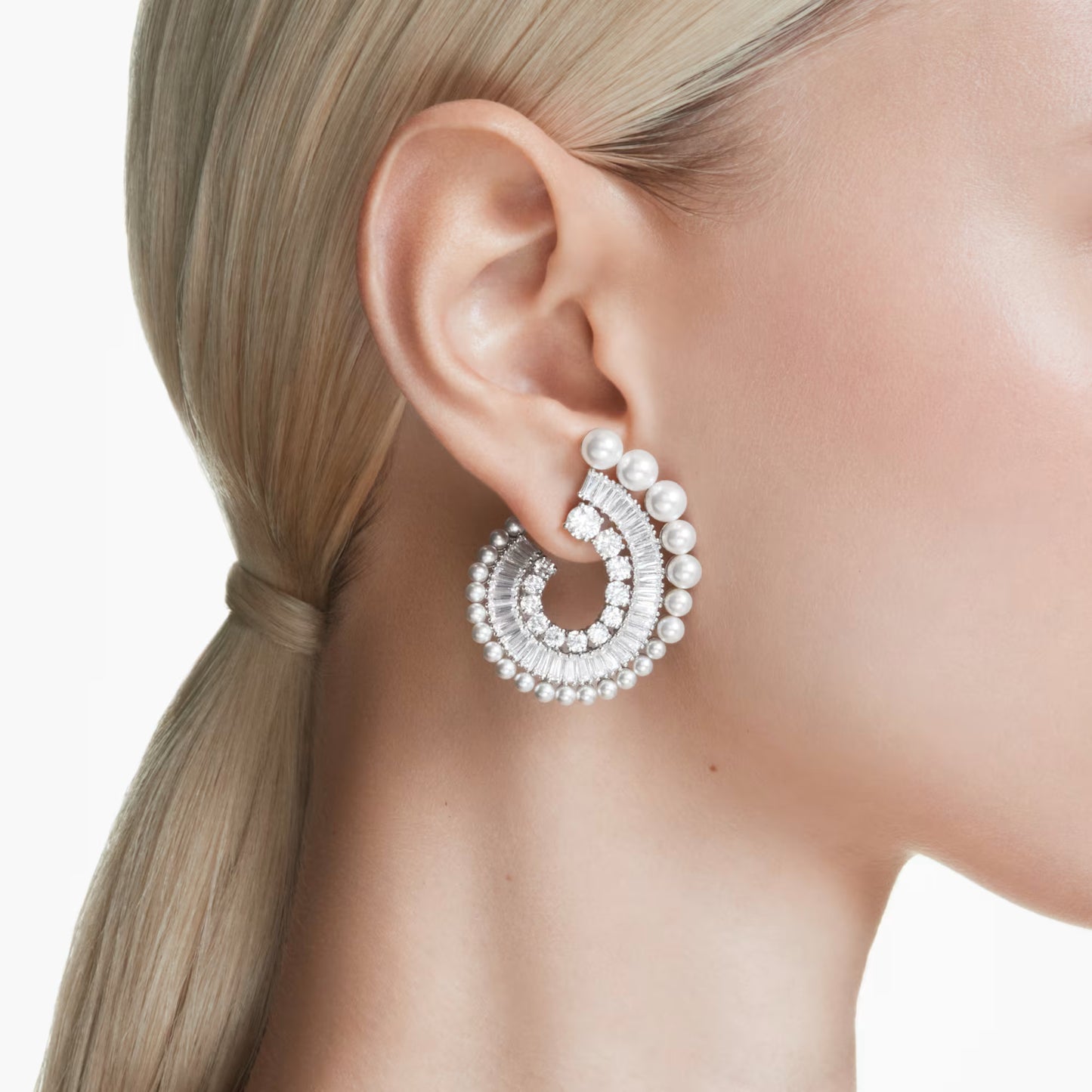 Ariana Grande x Swarovski drop earrings, Pearl