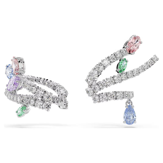 Ariana Grande x Swarovski ear cuffs, Mixed cuts, Multicoloured, Rhodium plated
