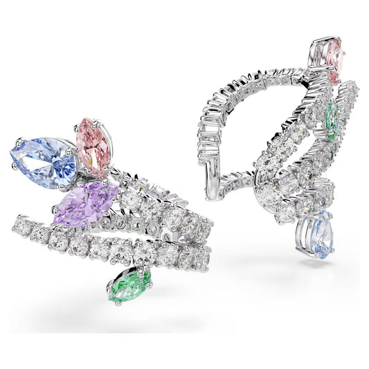 Ariana Grande x Swarovski ear cuffs, Mixed cuts, Multicoloured, Rhodium plated