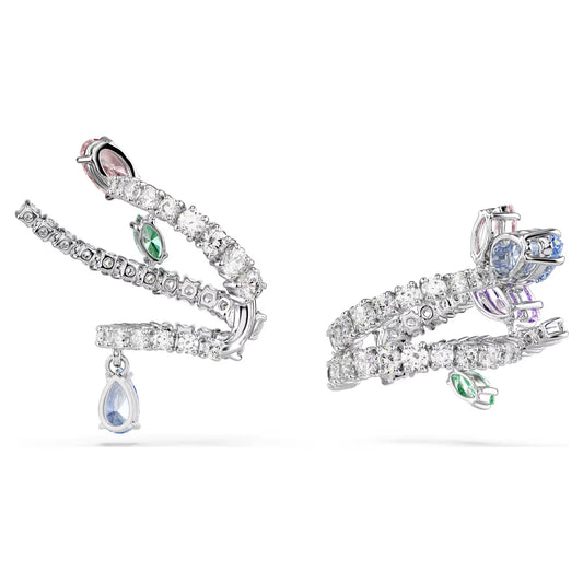 Ariana Grande x Swarovski ear cuffs, Mixed cuts, Multicoloured, Rhodium plated