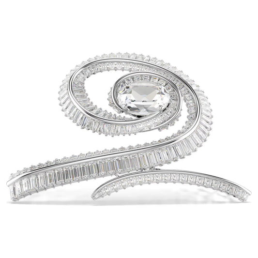 Ariana Grande x Swarovski hair clip, Baguette cut, White, Rhodium plated
