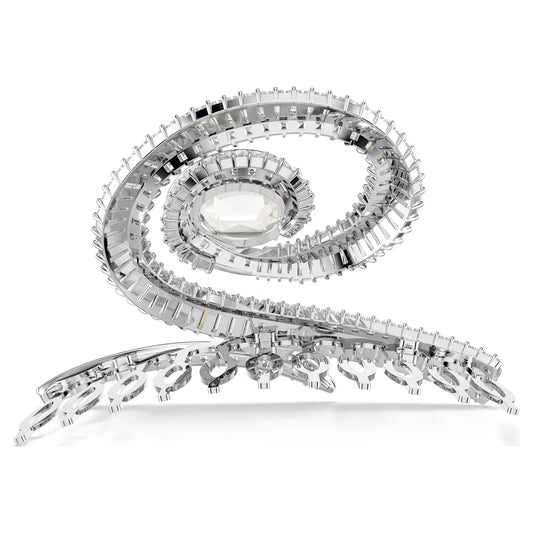 Ariana Grande x Swarovski hair clip, Baguette cut, White, Rhodium plated