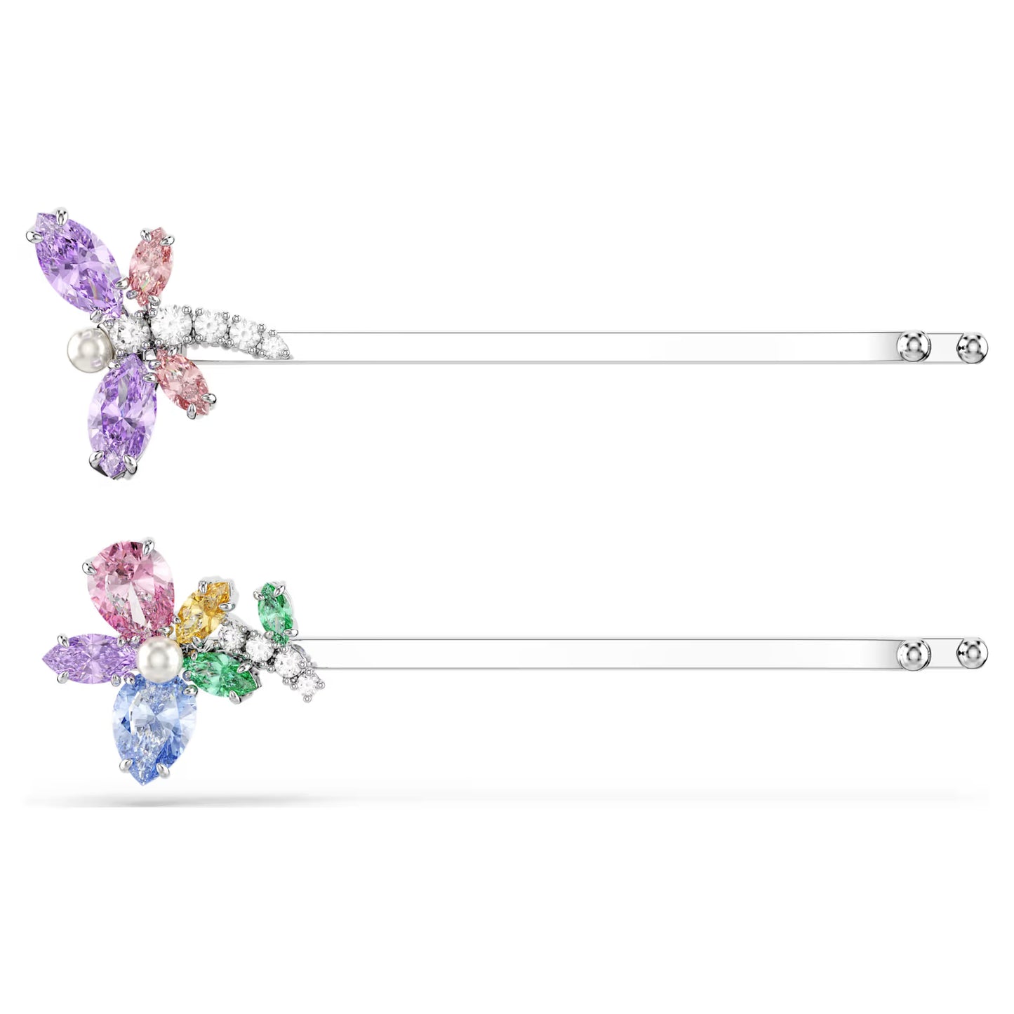 Ariana Grande x Swarovski hair pin, Mixed cuts, Dragonfly, flower, Multicoloured, Rhodium plated