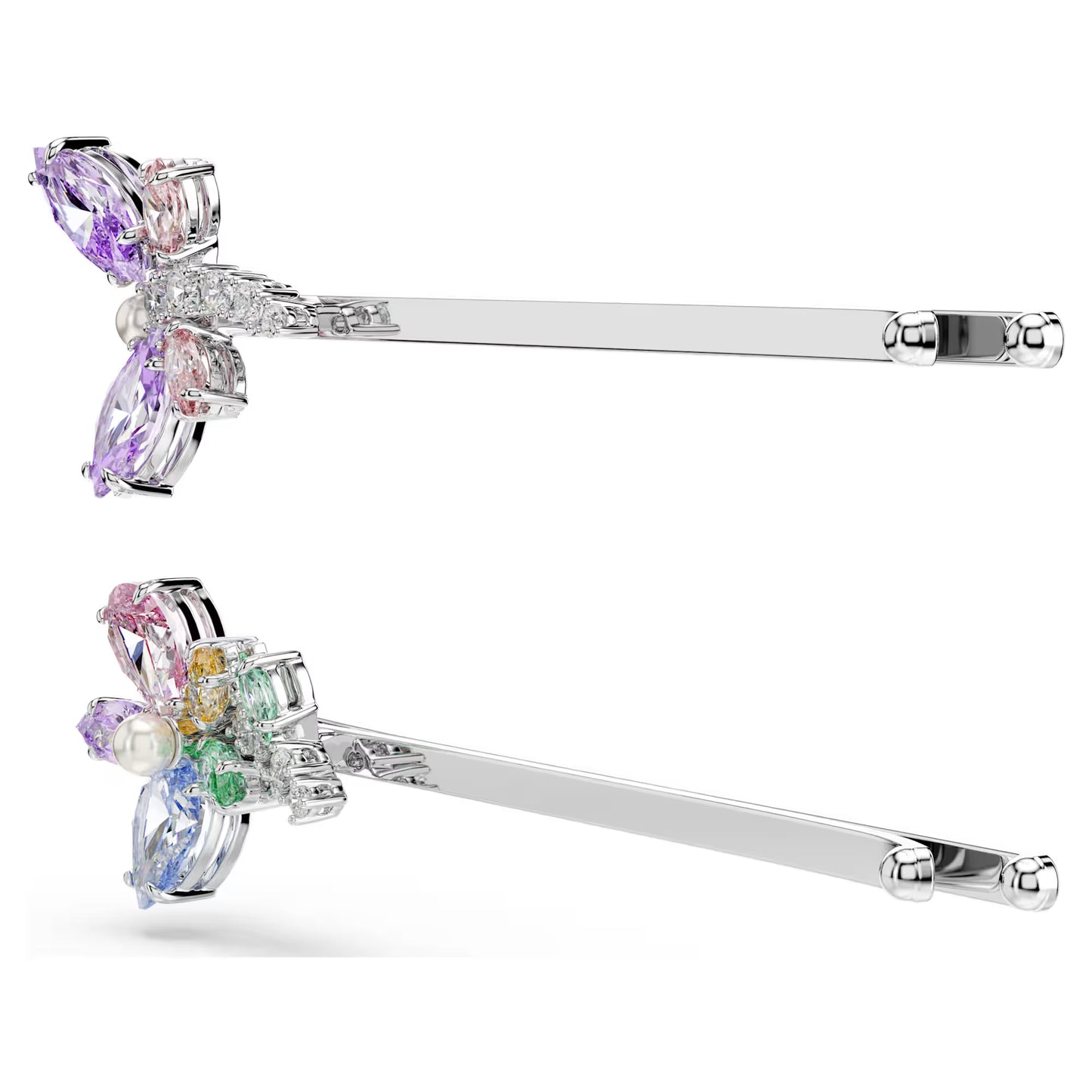 Ariana Grande x Swarovski hair pin, Mixed cuts, Dragonfly, flower, Multicoloured, Rhodium plated